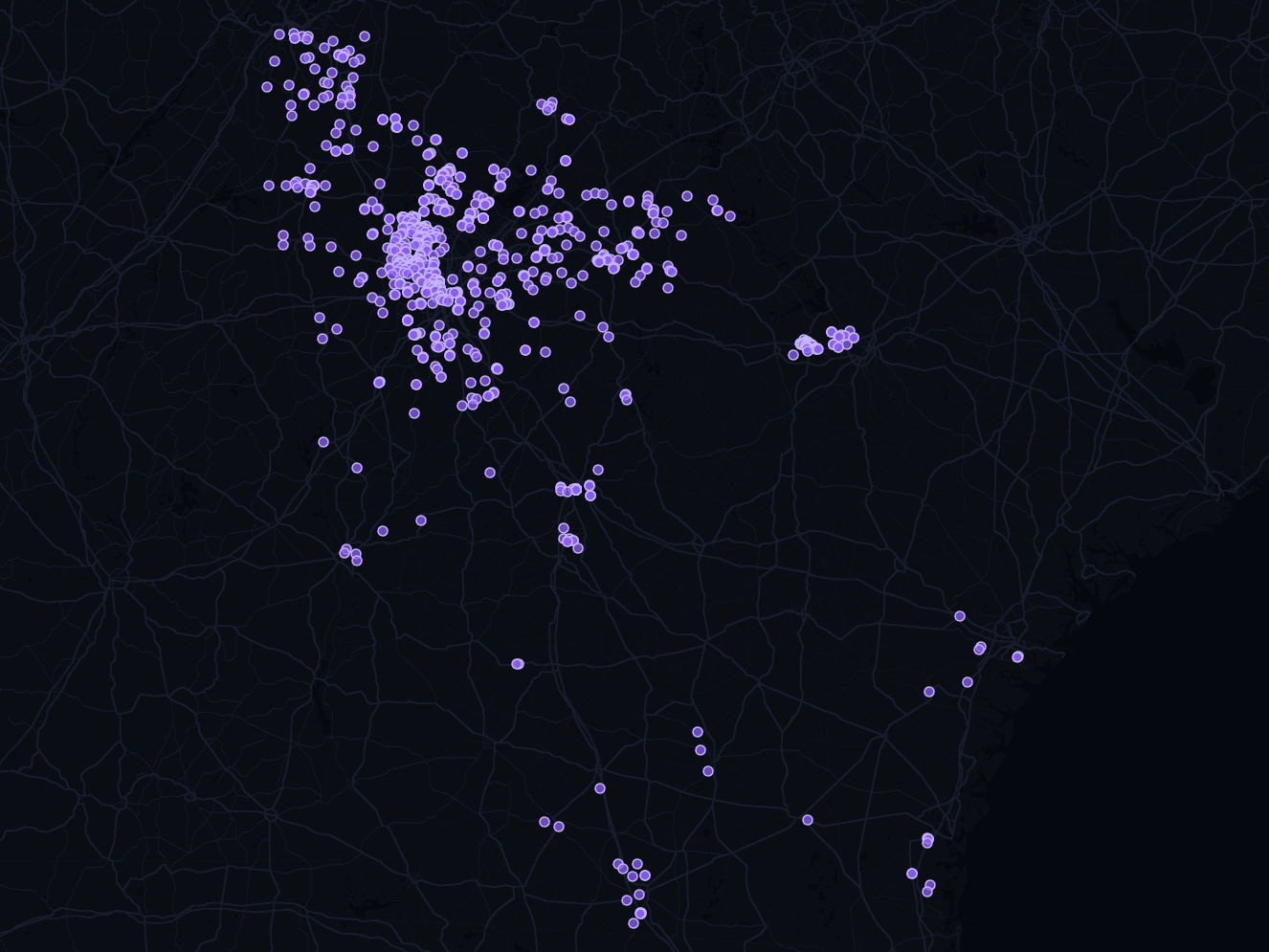 LandScout: Georgia statewide tracked entitlement signal as shown in the product